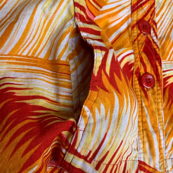 Vintage Company Collection Linen Blend Short/Jacket Womens Size M Orange Floral - Picture 7 of 16